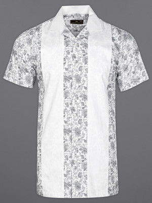 french crown Men Printed Casual Grey Shirt