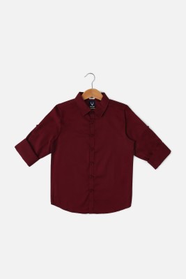 Allen Solly Boys Printed Casual Maroon Shirt