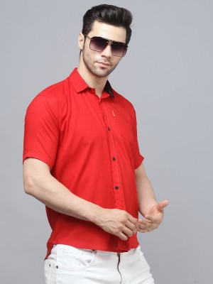 Surhi Men Solid Casual Red Shirt