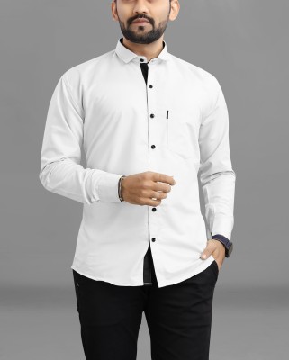 RAHUL LOOK Men Solid Casual White Shirt