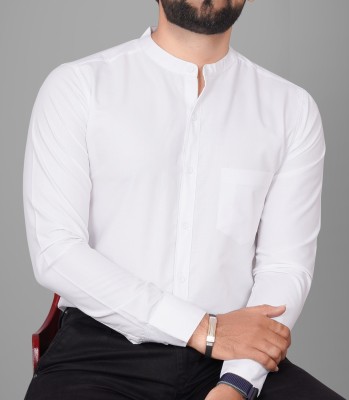 Voroxy Men Solid Formal White Shirt