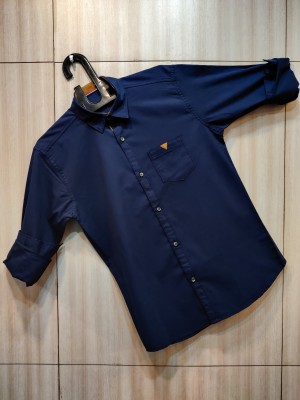 S N ENTERPRISE Men Solid Casual Dark Blue Shirt