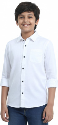 Rs fashions Boys Solid Casual White Shirt
