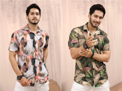 MAHADEV Men Solid Casual Multicolor Shirt(Pack of 2)