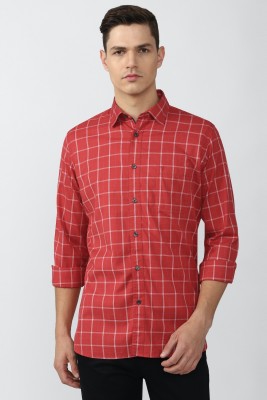 VAN HEUSEN Men Checkered Casual Red Shirt