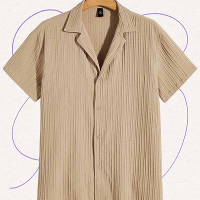 Dharamraj Fashion Men Self Design Casual Brown Shirt
