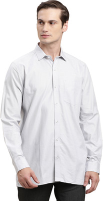 TURTLE Men Self Design Formal Grey Shirt