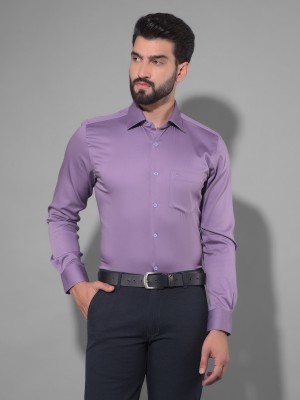 COBB ITALY Men Solid Formal Purple Shirt