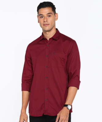 PETER ENGLAND Men Solid Casual Red Shirt