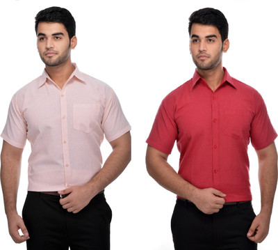 DESHBANDHU KHADI Men Solid Formal Multicolor Shirt(Pack of 2)