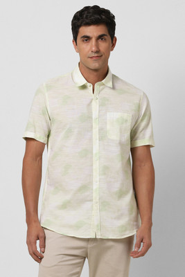 PETER ENGLAND Men Printed Casual Green Shirt