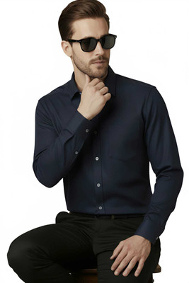 NAMORA Men Solid Casual Dark Blue Shirt