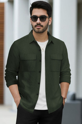 TRIPR Men Solid Casual Green Shirt