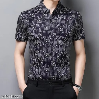 OCtaviAN Men Printed Casual Black, White Shirt