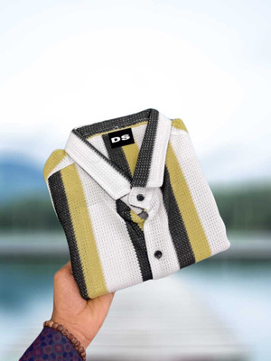 Karmsilk Creation Men Striped Casual Multicolor Shirt