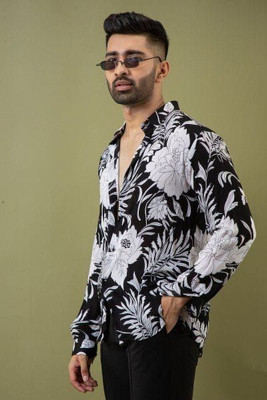 COOL BOY Men Printed Casual Black, White Shirt