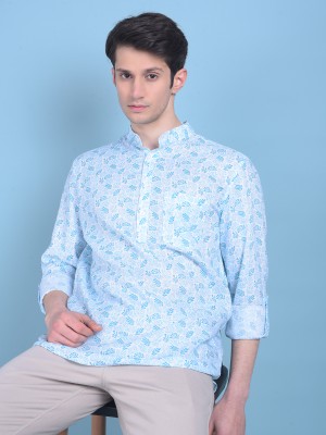 CRIMSOUNE CLUB Men Printed Casual Blue Shirt