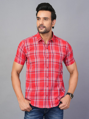 BlackLilly Men Checkered Casual Red Shirt