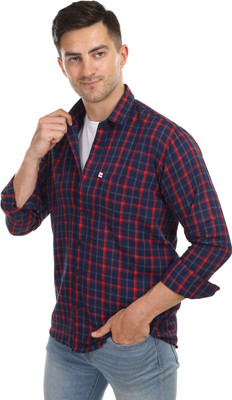 TIKI TEES TREND Men Checkered Casual Red, Blue Shirt