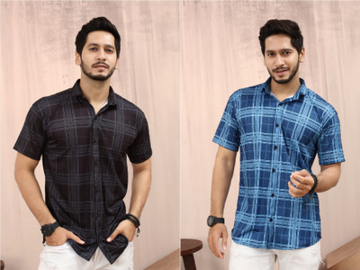 BURRMELLOW Men Printed Casual Multicolor Shirt(Pack of 2)