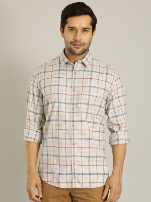 INDIAN TERRAIN Men Checkered Casual White Shirt