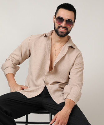 CAMPUS SUTRA Men Printed Casual Beige Shirt