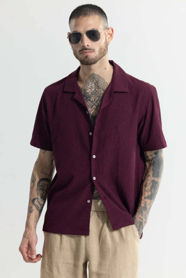 Kriyan Fab Men Solid Casual Maroon Shirt