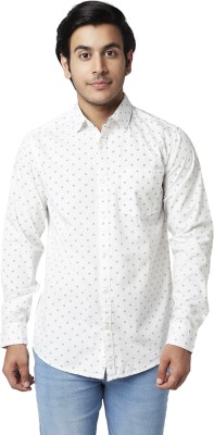 YU by Pantaloons Men Printed Casual White, Grey Shirt