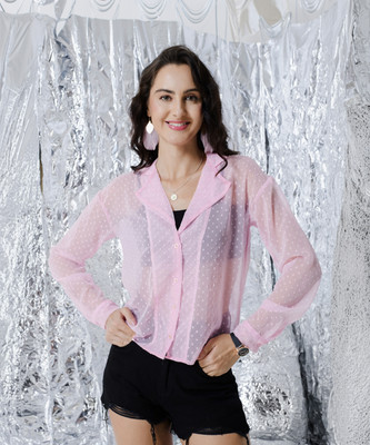 TANDUL Women Solid Casual Pink Shirt