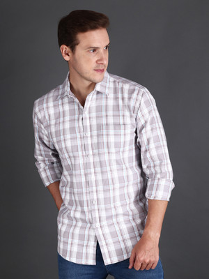 Appel Touch Men Checkered Casual Brown Shirt
