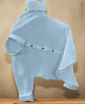 ZONANZA Men Solid Casual Light Blue Shirt