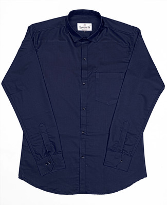 ISUEL FAB Men Solid Formal Dark Blue Shirt