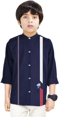 MADE IN THE SHADE Boys Striped Casual Dark Blue, White Shirt