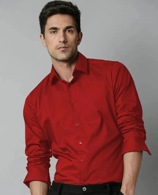 Neviq Fabs Men Solid Casual Red Shirt