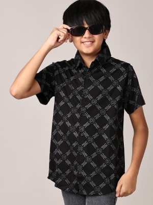 V-MART Boys Printed Casual Black Shirt