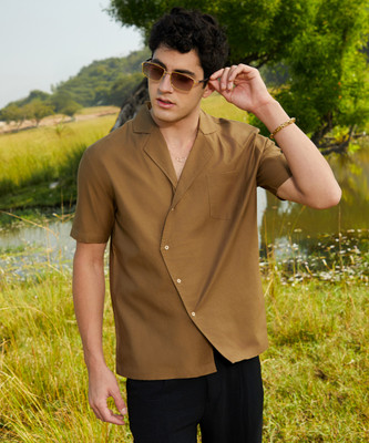 CAMPUS SUTRA Men Solid Casual Brown Shirt