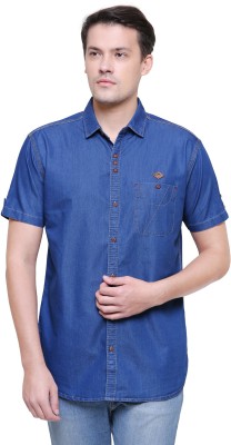 KUONS AVENUE Men Solid Casual Blue Shirt