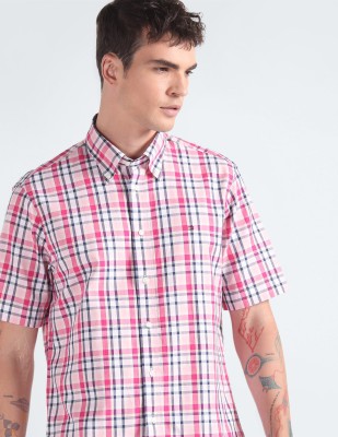 TOMMY HILFIGER Men Checkered Casual White Shirt