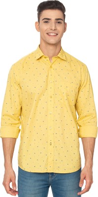 Greenfibre Men Printed Casual Yellow Shirt