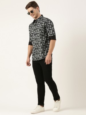 PROVOGUE Men Printed Casual Black Shirt