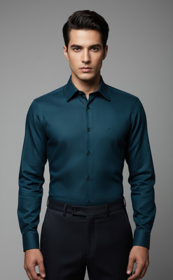 Alocea Men Solid Formal Dark Green Shirt