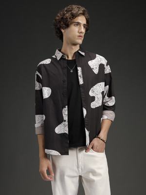 WROGN Men Printed Casual Black Shirt