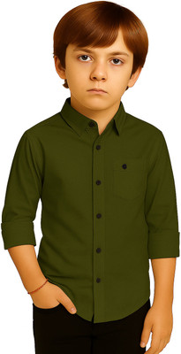 jabak creation Boys Solid Casual Green Shirt