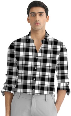 HASINI Fashion Men Printed Casual Black Shirt