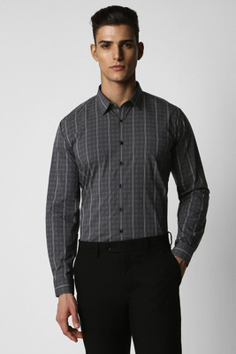 VAN HEUSEN Men Checkered Formal Grey Shirt