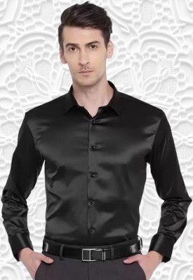 SATADHAR ENTERPRISE Men Solid Formal Black Shirt