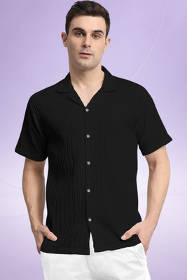 Dharamraj Fashion Men Striped Casual Black Shirt
