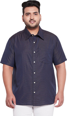 bigbanana Men Striped Casual Dark Blue Shirt