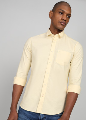 KILLER Men Solid Casual Yellow Shirt