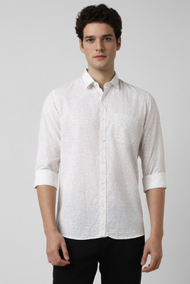 PETER ENGLAND Men Printed Casual White Shirt